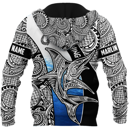 Amazing Polynesian Go Fishing Marlin Fish Personalized Unisex Deluxe Hoodie ML