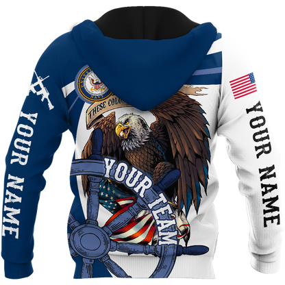 Custom name US Navy Veteran Team Boat 3d printed shirts Proud Military