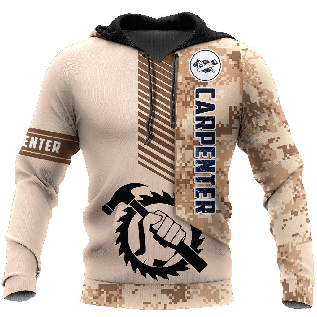 Personalized Name Carpenter 3D All Over Printed Unisex Shirts Brown Camo