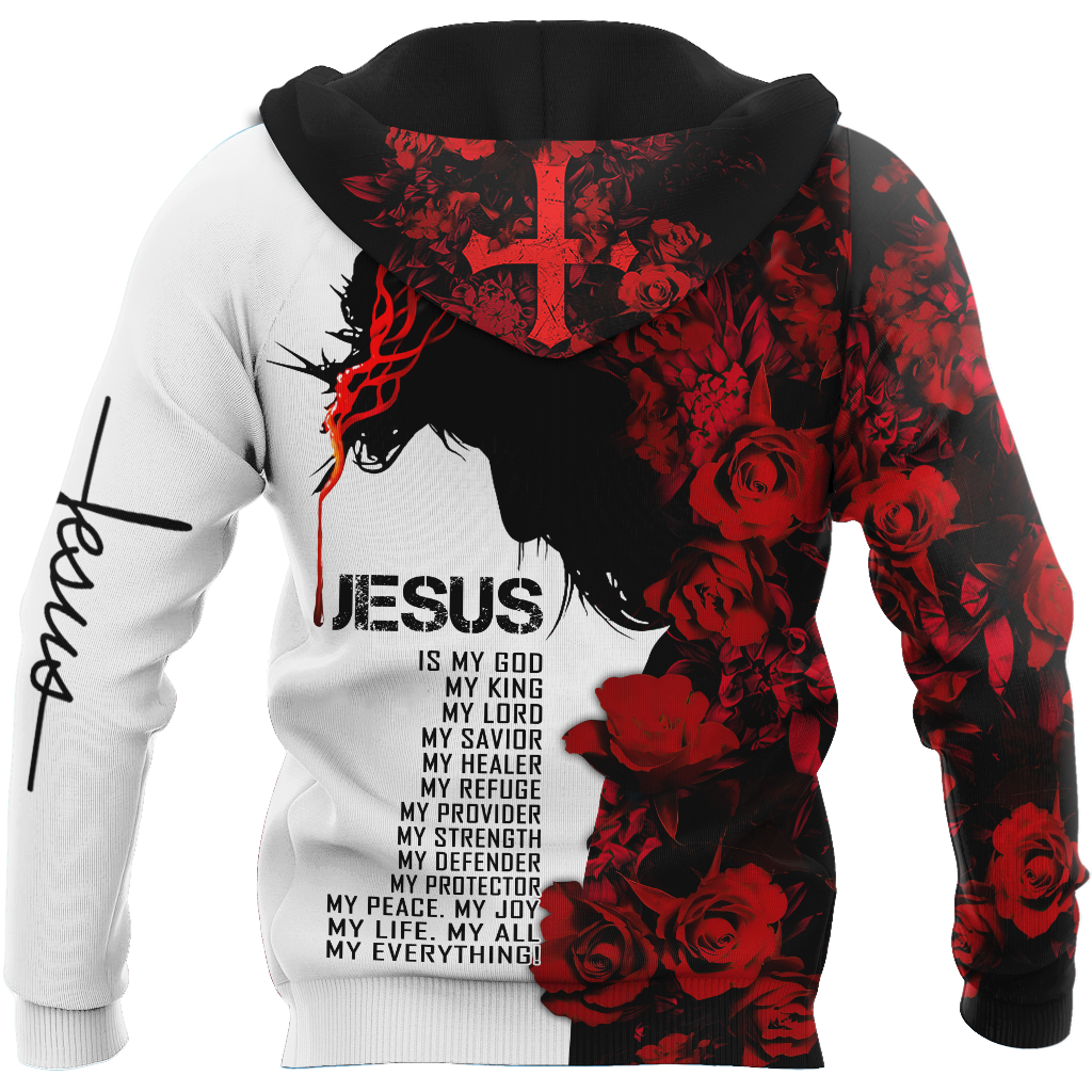 Premium Christian Jesus Red Roses 3D All Over Printed Unisex Shirts - Amaze Style™-Apparel