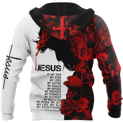 Premium Christian Jesus Red Roses 3D All Over Printed Unisex Shirts - Amaze Style™-Apparel