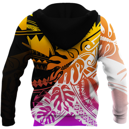 Amazing Polynesian Frangipani Unisex Deluxe Hoodie ML