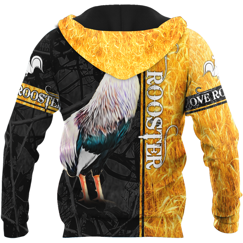 Premium White Rooster Yellow Camo 3D Printed Unisex Shirts