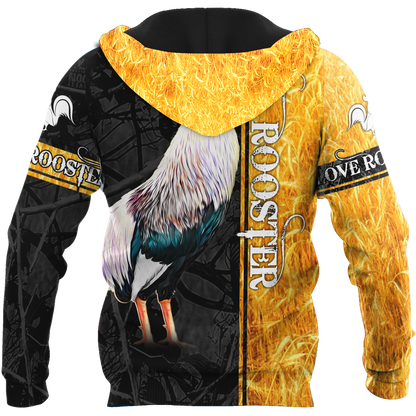 Premium White Rooster Yellow Camo 3D Printed Unisex Shirts