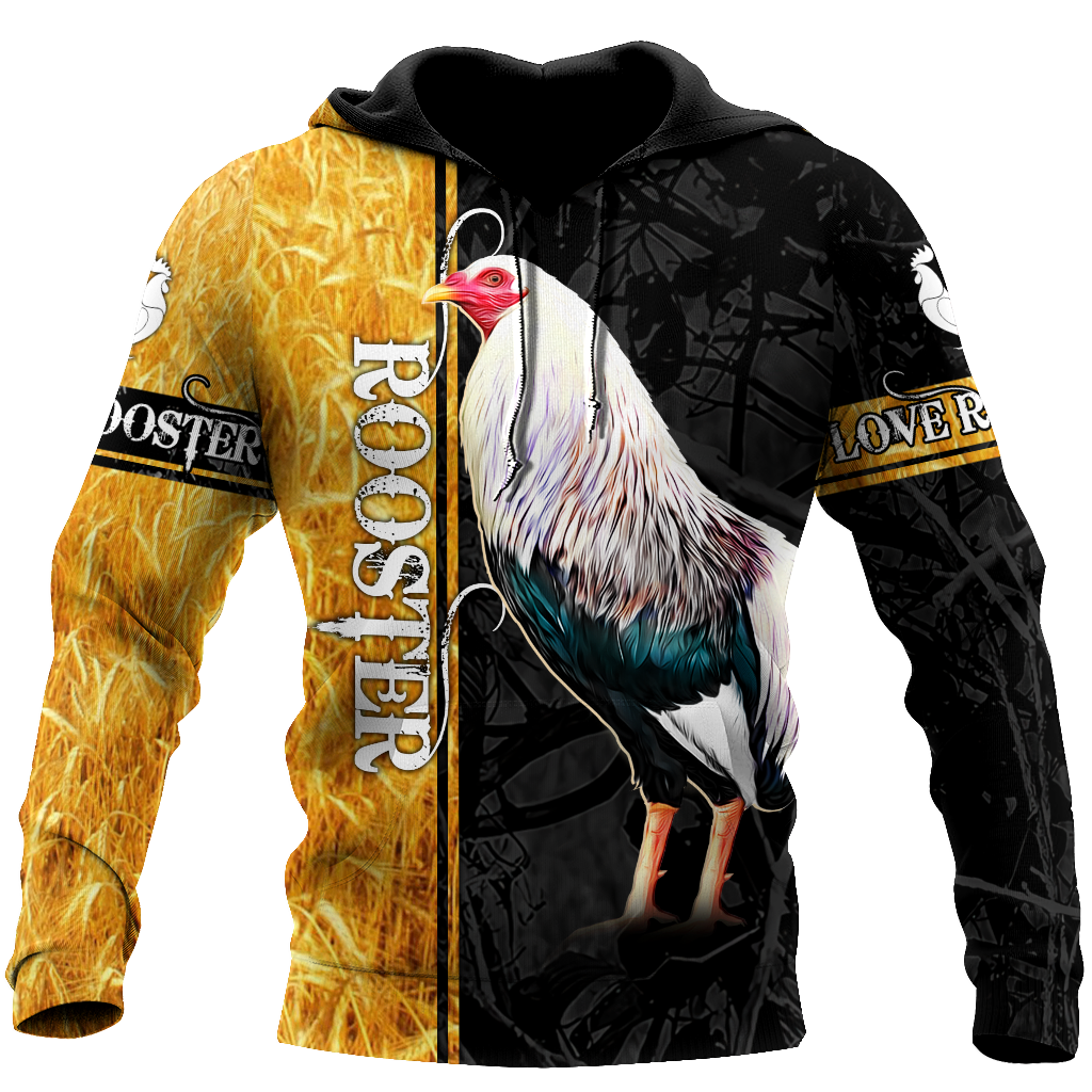 Premium White Rooster Yellow Camo 3D Printed Unisex Shirts