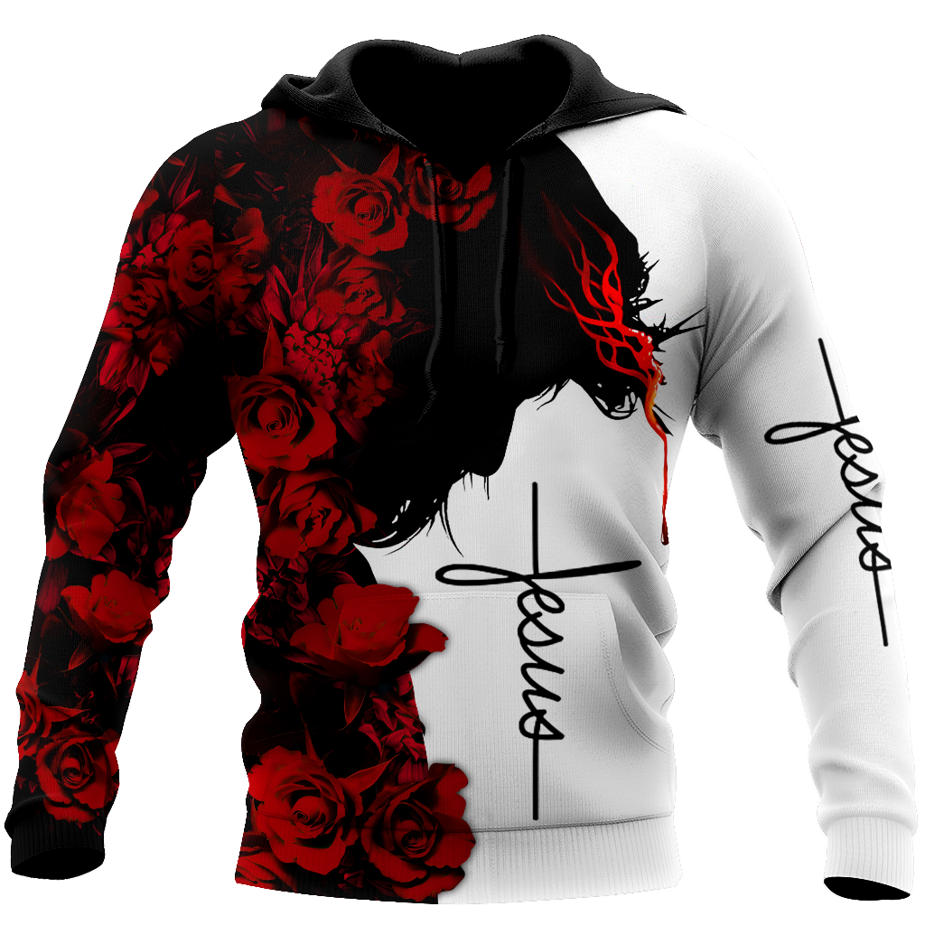 Premium Christian Jesus Red Roses 3D All Over Printed Unisex Shirts - Amaze Style™-Apparel
