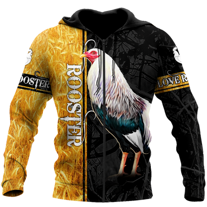 Premium White Rooster Yellow Camo 3D Printed Unisex Shirts