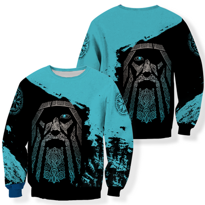Viking Odin - Wotan Special Blue Pullover - Amaze Style™-ALL OVER PRINT HOODIES
