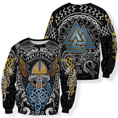 Viking Odin - Wotan Pullover Hoodie A0 - Amaze Style™-ALL OVER PRINT HOODIES