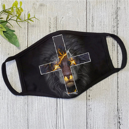 Christian Jesus Lion Thunder Gold Cross Mask TT