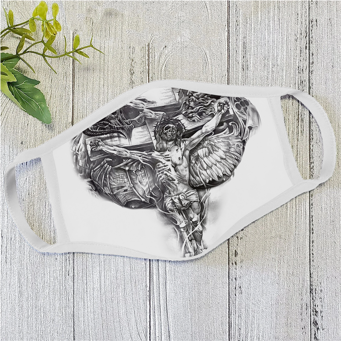 Jesus Face Mask White TQH