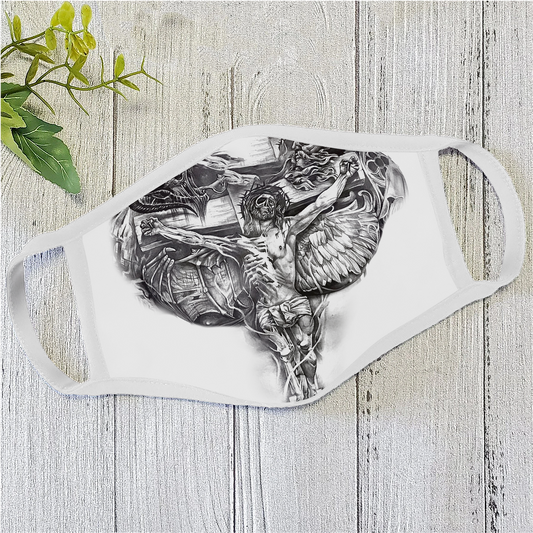 Jesus Face Mask White ML