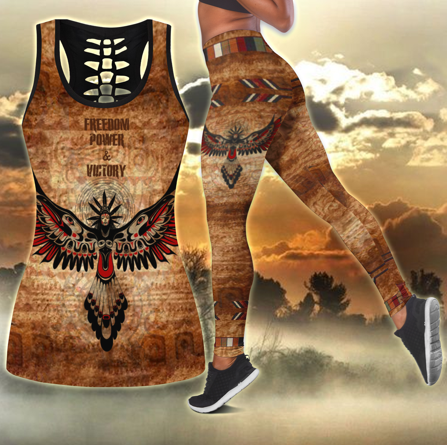 Freedom Power and Victory Combo Legging + Tank by SUN AM150421 - Amaze Style™-Apparel