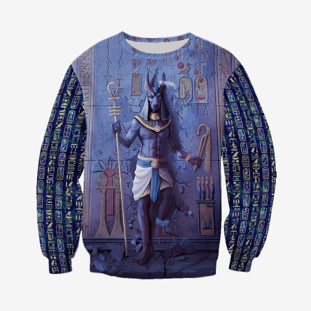 Anubis Face Blue 3D All Over Printed Clothes HC3102 - Amaze Style™-Apparel