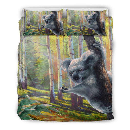 Koala Duvet Covers - Koala And Deep Forest Bedding Sets NN6 - Amaze Style™-BEDDING SETS