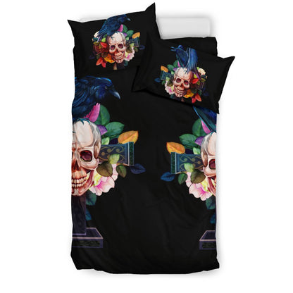 Premium Raven and Skull Bedding Set