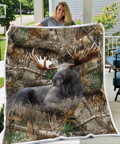 Moose Blanket Hunting Camo - Sherpa Blanket DL