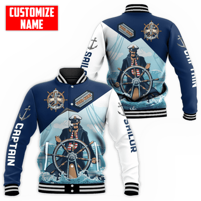 Customized Name Captain Sailor 3D All Over Printed Shirts