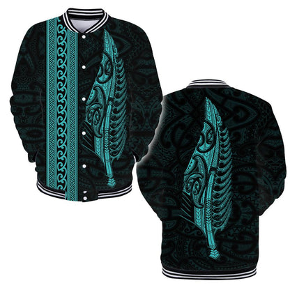 Maori Silver Fern Turquoise 3D Printed Unisex Shirts