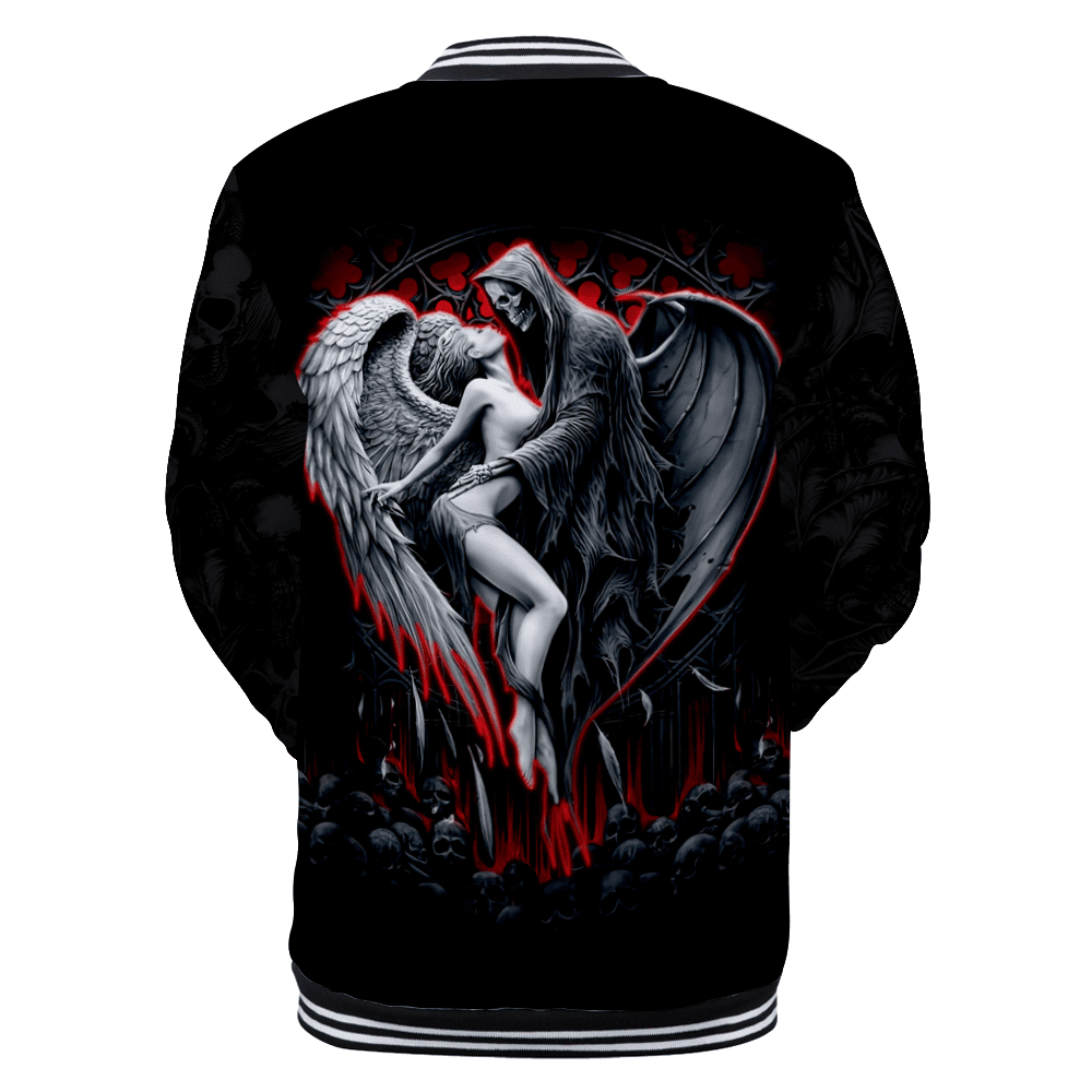Skull and Beauty 3D All Over Printed Baseball shirt
