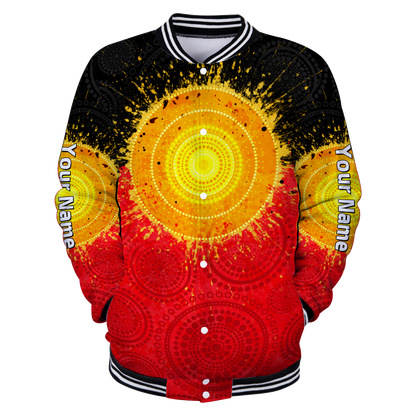 Custom name Aboriginal Flag Indigenous Sun Painting Art 3D design shirts