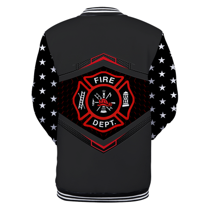 Customize Name Firefighter Baseball Jacket 3D All Over Printed Shirts MH22032102