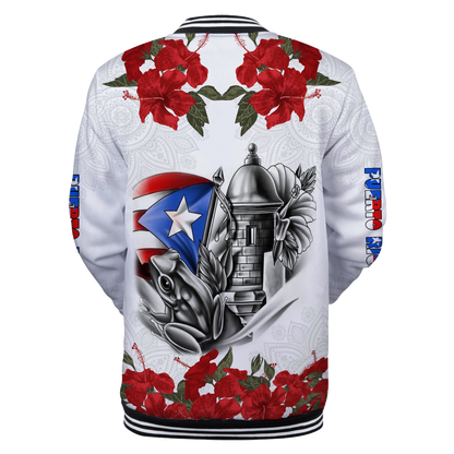 Manga Flower Puerto Rico Baseball jacket 3D All Over Printed Shirts MH24022104