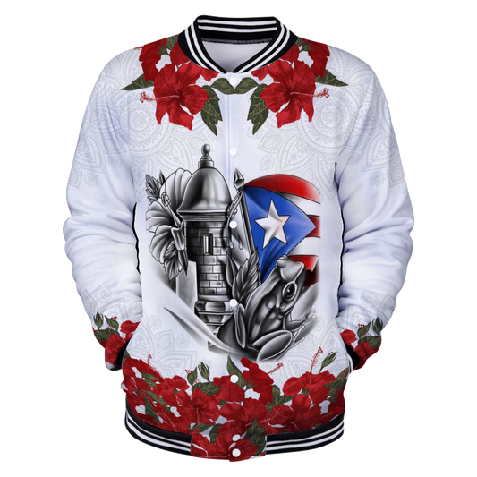 Manga Flower Puerto Rico Baseball jacket 3D All Over Printed Shirts MH24022104