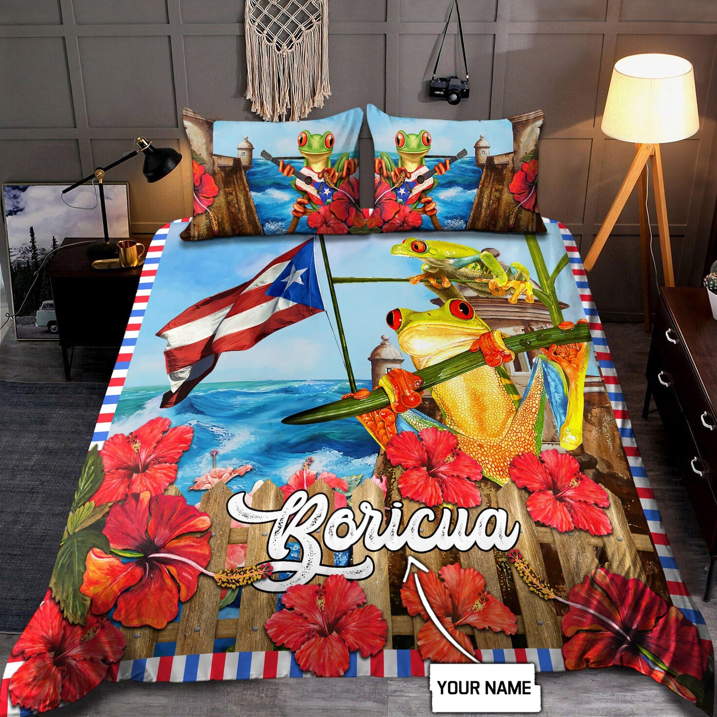 Customize Name Puerto Rico Bedding Set