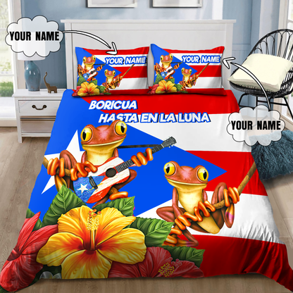 Customize Name Maga Coqui Puerto Rico Bedding Set
