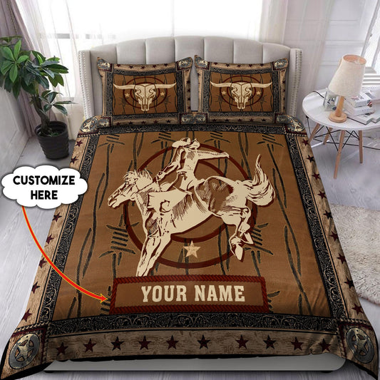 Personalized Name Rodeo Bedding Set Skull