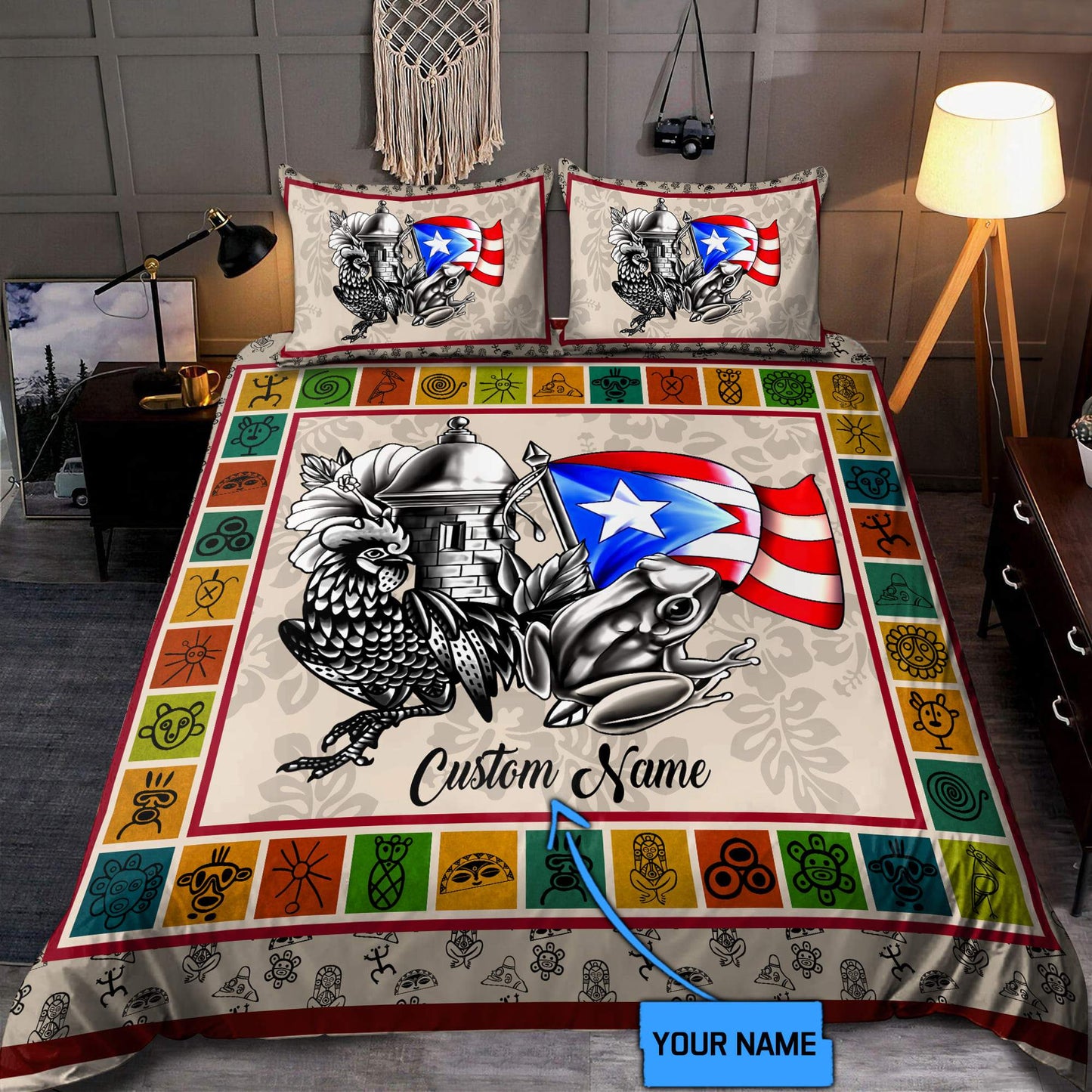 Customize Name Puerto Rico Bedding Set