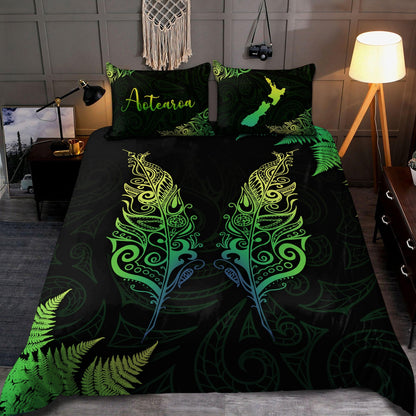 New Zealand Aotearoa Light Silver Fern Bedding Set ML