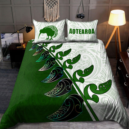New Zealand Aotearoa Koru Fern Kiwi Bedding Set ML