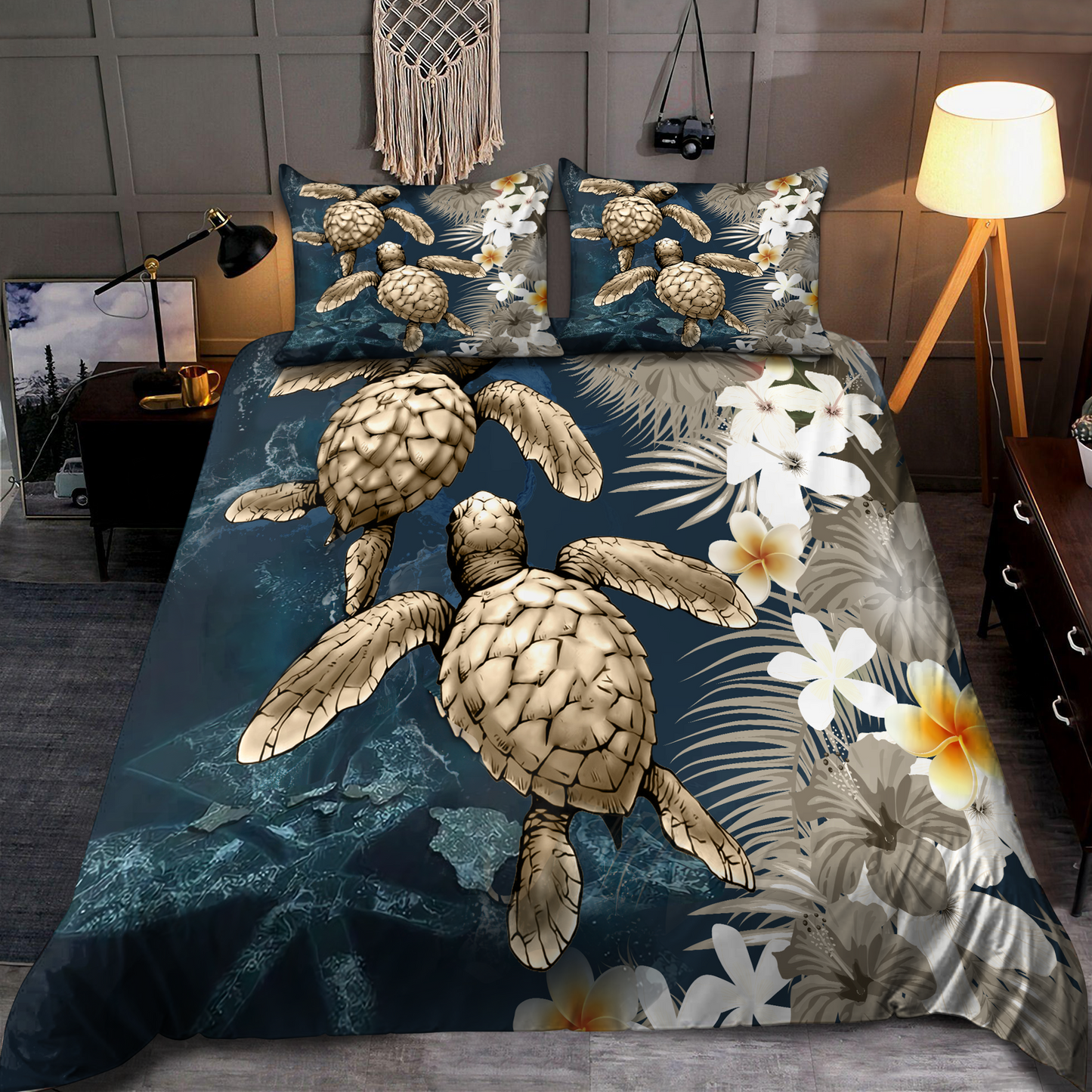 Kanaka Maoli (Hawaiian) Polynesian Turtle Bedding Set