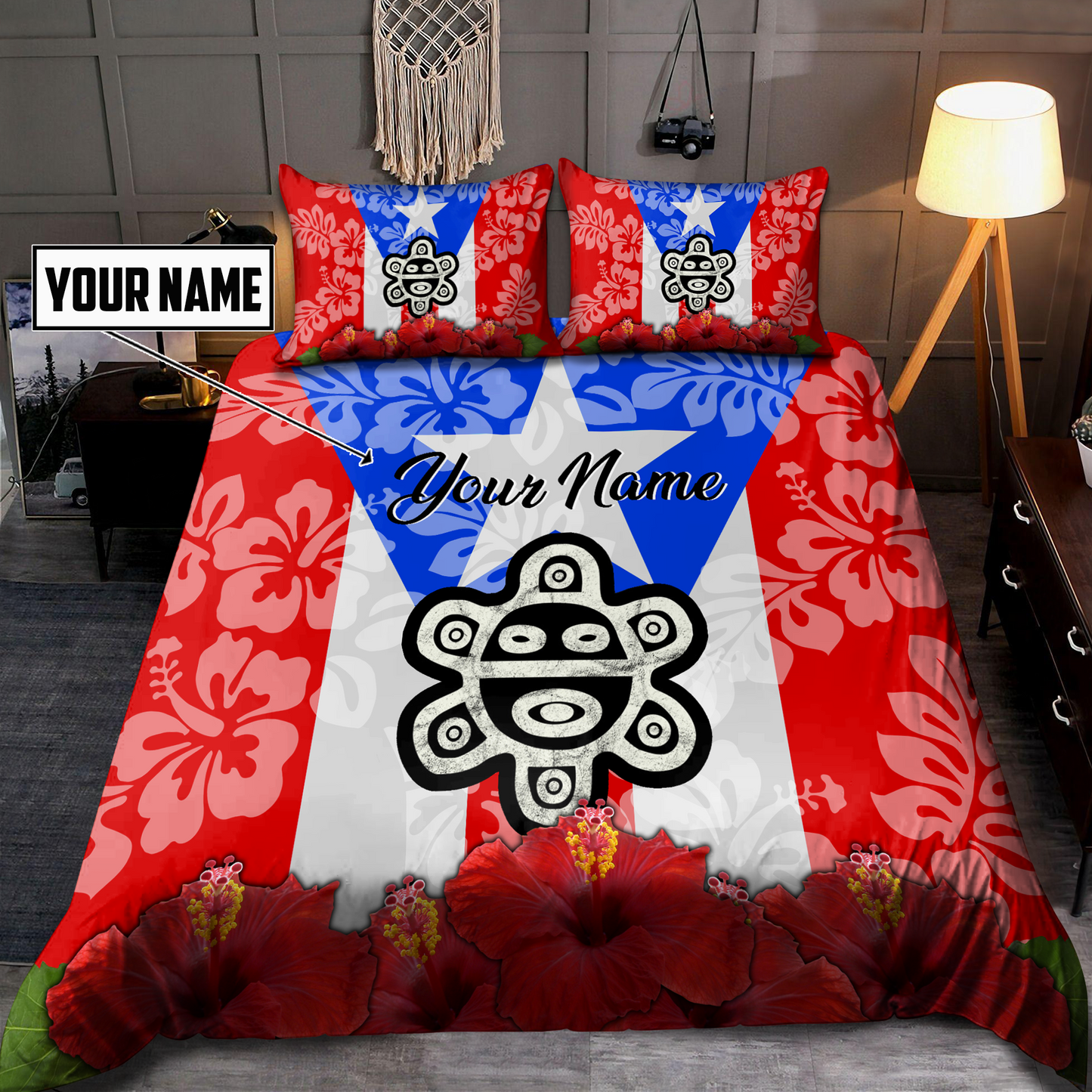 Customize Name Puerto Rico Bedding Set