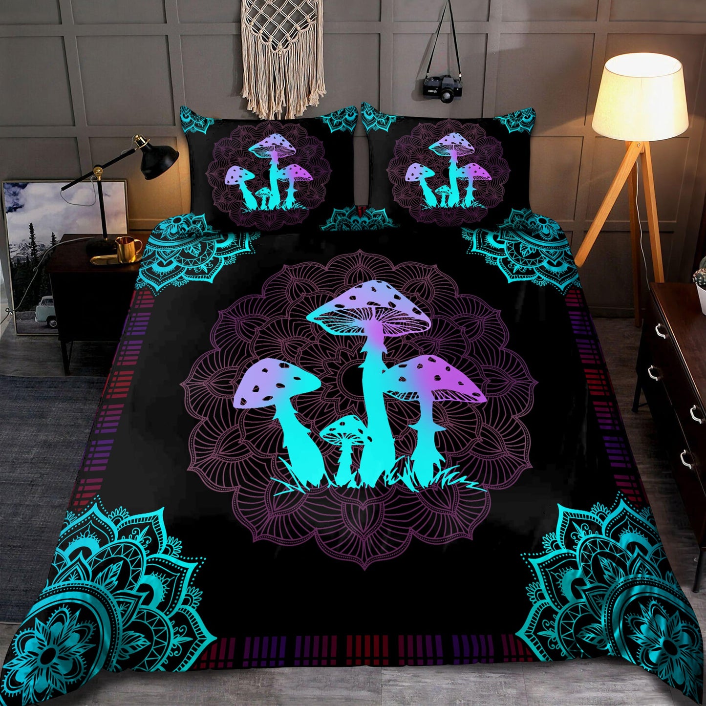 Hippie Mushroom 3D All Over Printed Bedding Set
