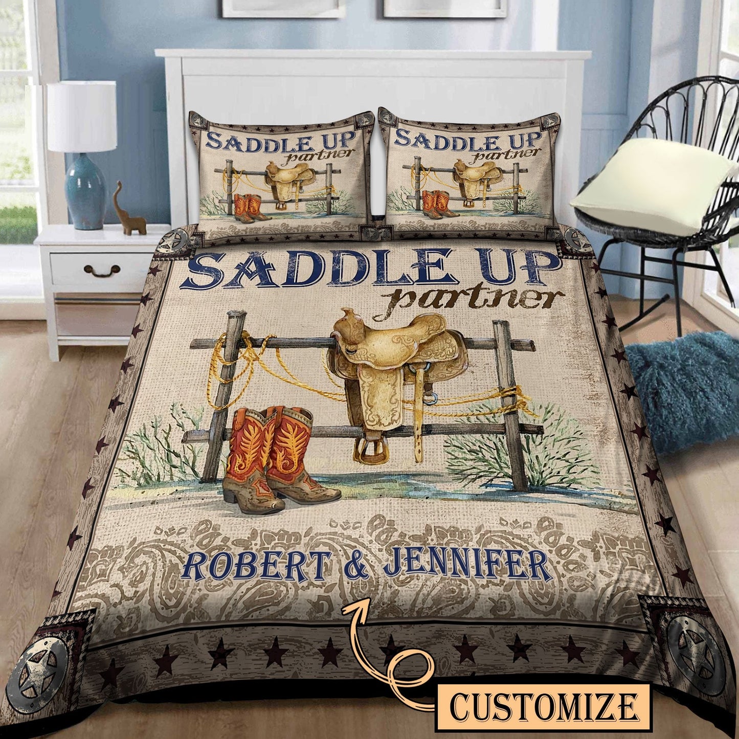 Personalized Name Rodeo Bedding Set Saddle Up Partner
