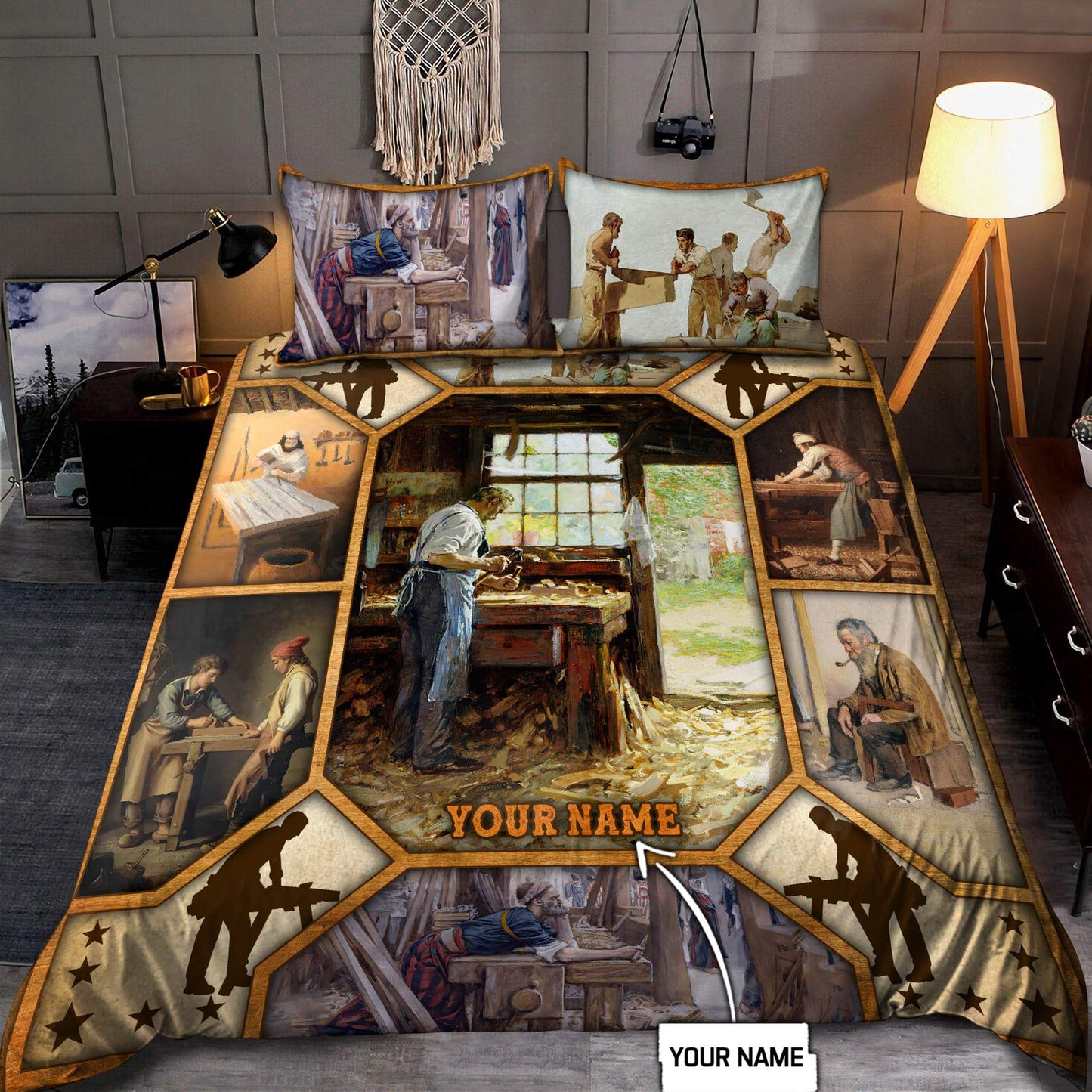Personalized Name Carpenter Bedding Set Carpenter Art