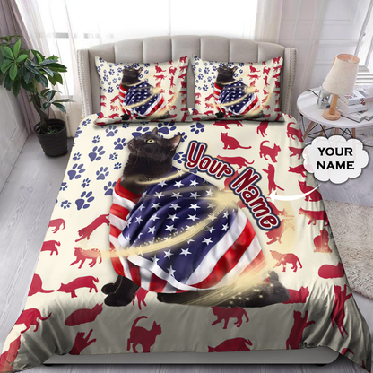 Customize Name Black Cat Bedding Set TNA15052103