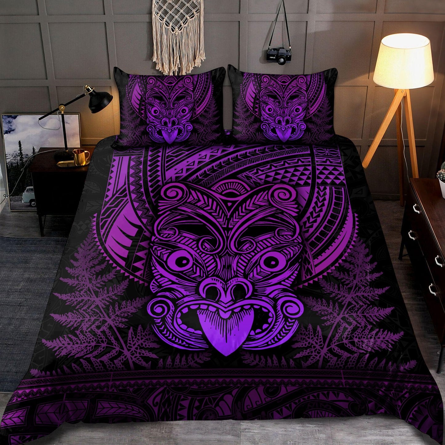Maori Haka Dance Purple Bedding Set TN TNA15072101.S1