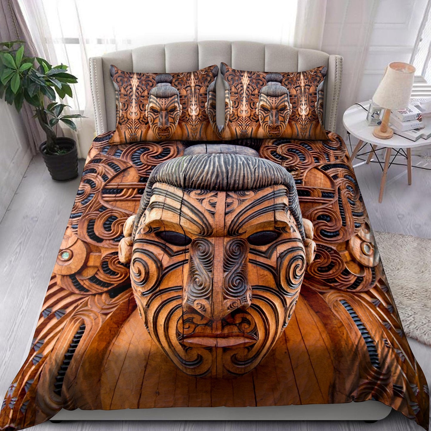 Carved Maori Wood 3D Bedding Set No 2 TNA17072102