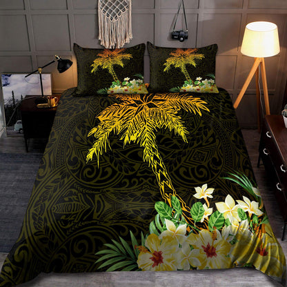 Coconut Tree Polynesian Hawaii Decorated 3D Bedding Set