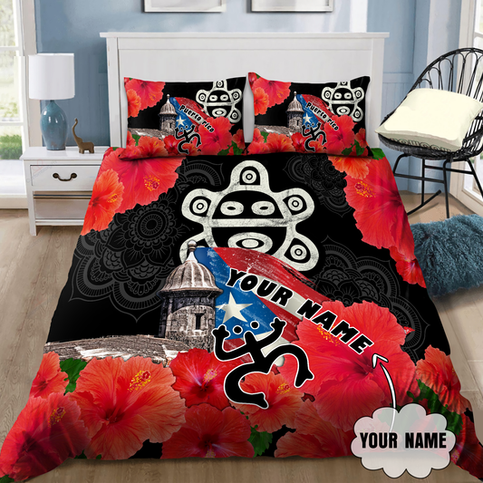 Customize Name Sol Taino Puerto Rico Bedding Set