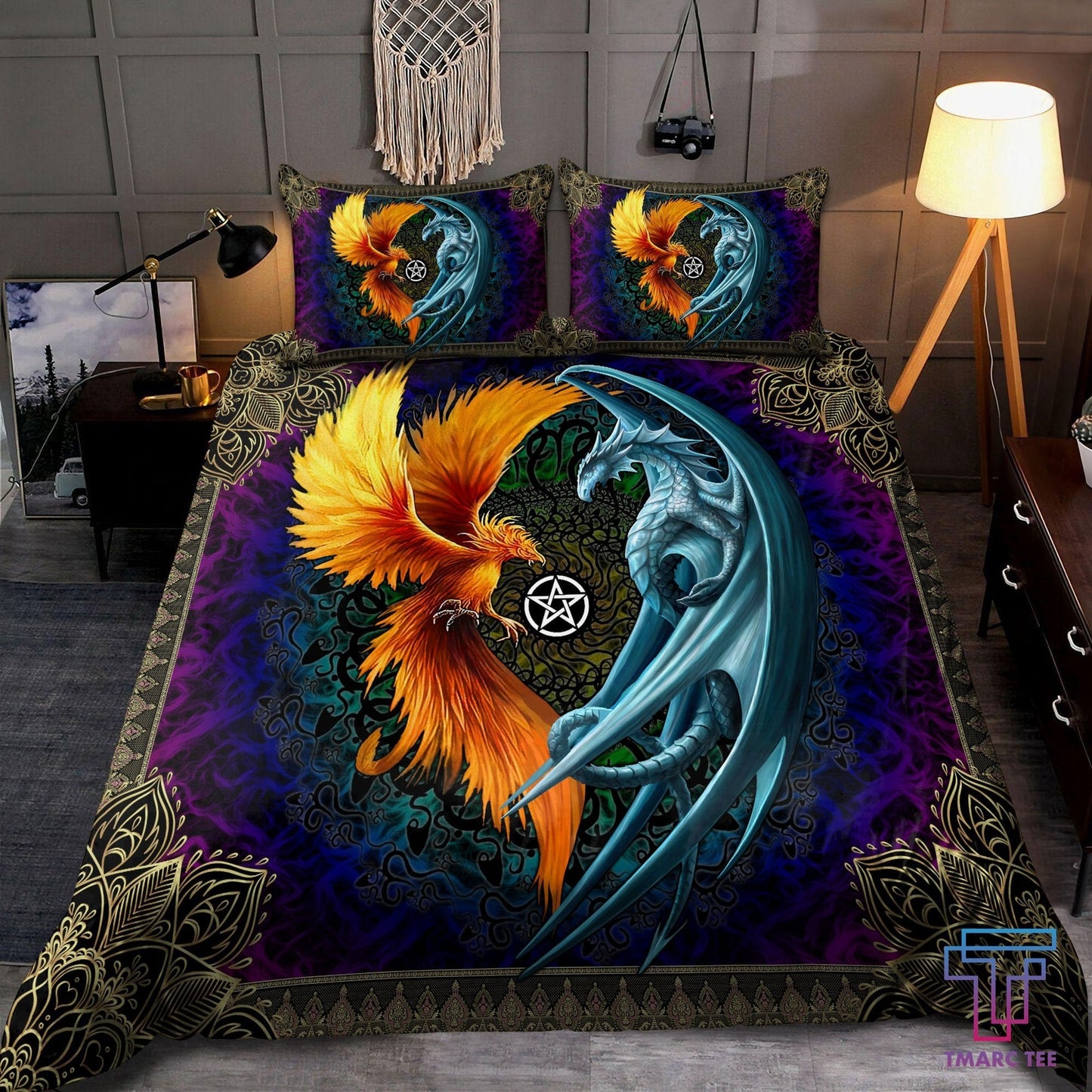 Dragon and Phoenix 3D All Over Printed Bedding Set NTN24062104