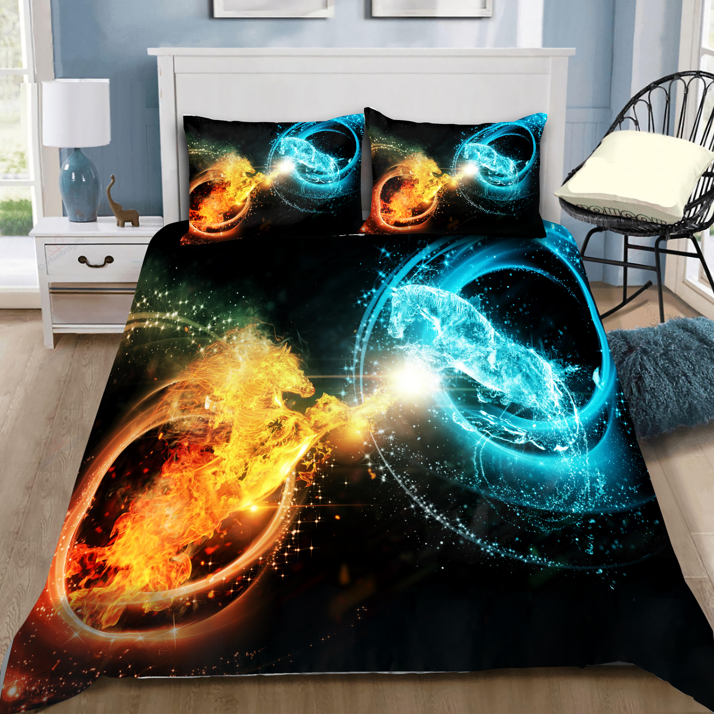 Fire and Water Horse 3D All Over Printed Bedding Set