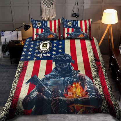 Custom Bedding For United States Army Veteran  3D Design Bedding Set