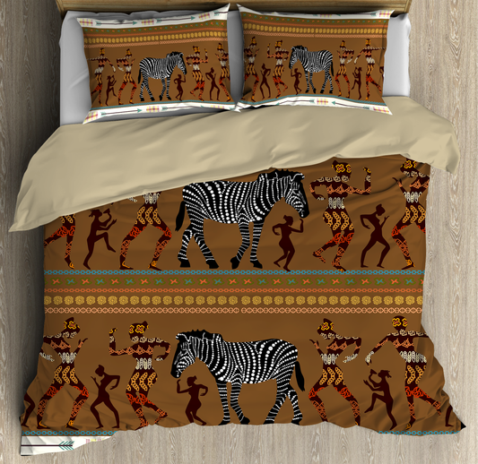 Aboriginal Zebra Dancing women Australia Culture art Bedding set