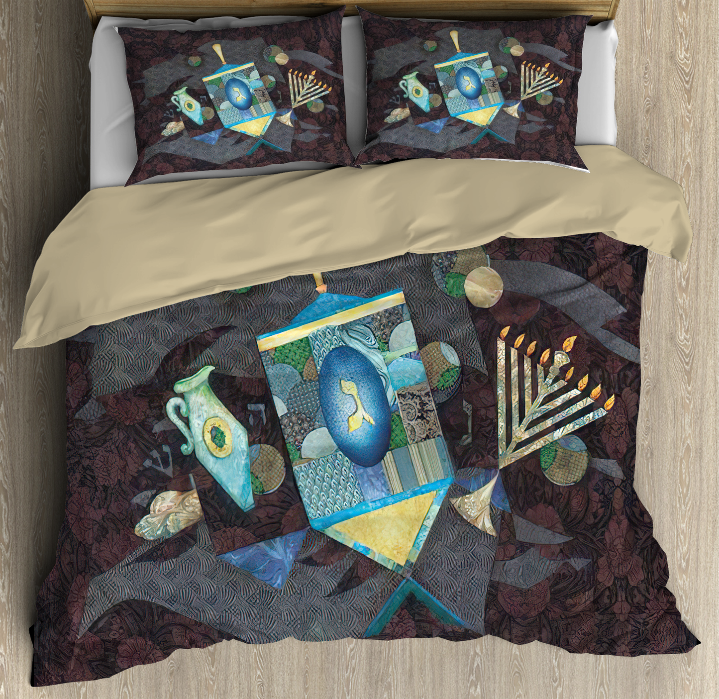 Premium Jewish Symbol All Over Printed Bedding Set