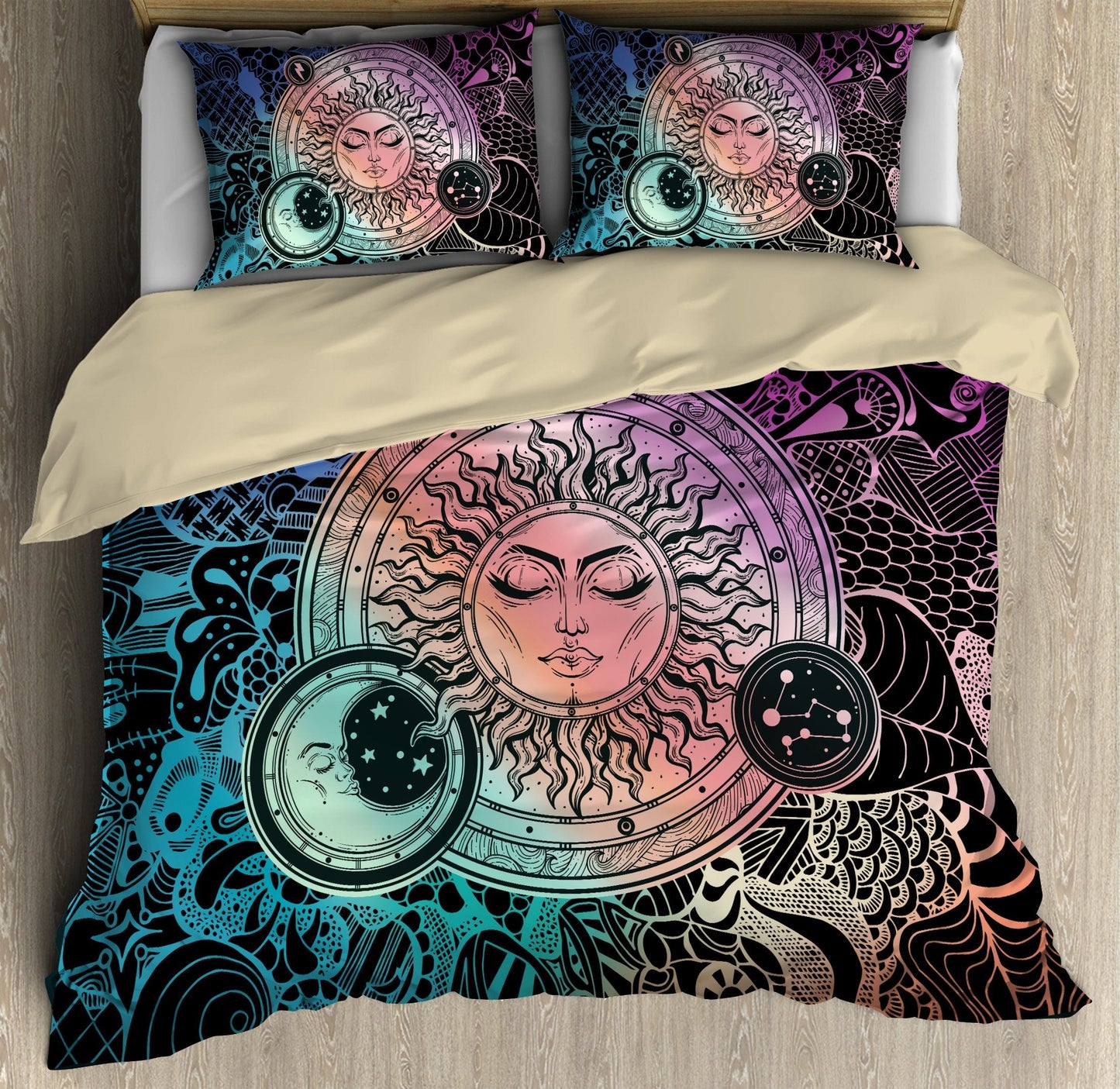Premium All Over Printed Hippie Sun Bedding Set MEI